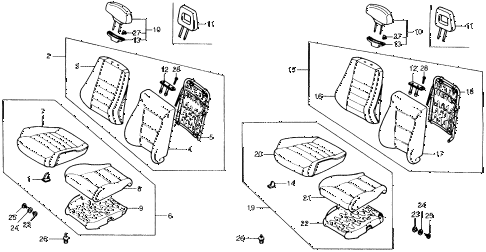 1988 civic DX 3 DOOR 5MT FRONT SEAT diagram 1988 civic DX 3 DOOR 5MT FRONT SEAT diagram