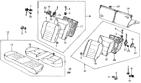 1990 civic DX 3 DOOR 5MT REAR SEAT diagram 1990 civic DX 3 DOOR 5MT REAR SEAT diagram