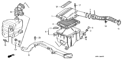 1991 civic STD 3 DOOR 4MT AIR CLEANER diagram 1991 civic STD 3 DOOR 4MT AIR CLEANER diagram