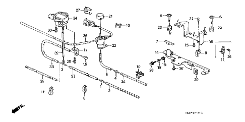 1990 civic DX 3 DOOR 4AT CONTROL DEVICE STAY (1) diagram 1990 civic DX 3 DOOR 4AT CONTROL DEVICE STAY (1) diagram