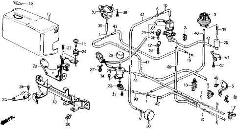 1990 civic DX 3 DOOR 4AT CONTROL DEVICE STAY (2) diagram 1990 civic DX 3 DOOR 4AT CONTROL DEVICE STAY (2) diagram