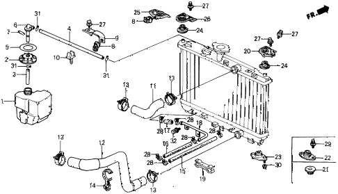 1990 civic SI 3 DOOR 5MT RADIATOR (1) diagram 1990 civic SI 3 DOOR 5MT RADIATOR (1) diagram