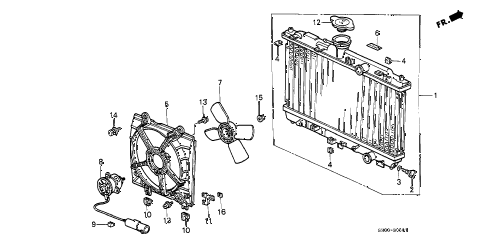 1988 civic DX 3 DOOR 5MT RADIATOR (2) diagram 1988 civic DX 3 DOOR 5MT RADIATOR (2) diagram
