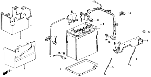 1989 civic DX 3 DOOR 5MT BATTERY - BATTERY CABLE diagram 1989 civic DX 3 DOOR 5MT BATTERY - BATTERY CABLE diagram