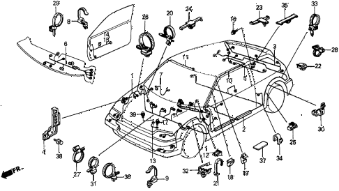 1990 civic SI 3 DOOR 5MT WIRE HARNESS diagram 1990 civic SI 3 DOOR 5MT WIRE HARNESS diagram
