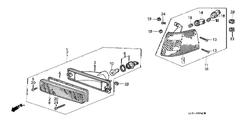 1988 civic STD 3 DOOR 4MT FRONT COMBINATION LIGHT diagram 1988 civic STD 3 DOOR 4MT FRONT COMBINATION LIGHT diagram