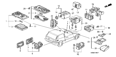 1988 civic STD 3 DOOR 4MT INTERIOR LIGHT - SWITCH diagram 1988 civic STD 3 DOOR 4MT INTERIOR LIGHT - SWITCH diagram