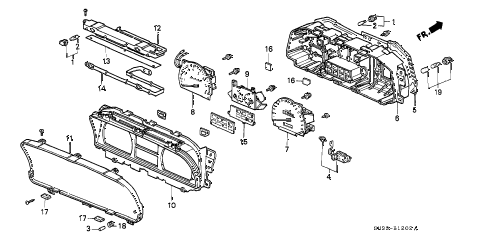 1989 civic SI 3 DOOR 5MT METER COMPONENTS (DENSO) diagram 1989 civic SI 3 DOOR 5MT METER COMPONENTS (DENSO) diagram