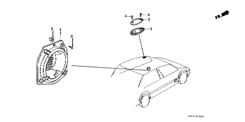 1988 civic DX 3 DOOR 5MT SPEAKER SEAL BRACKET diagram 1988 civic DX 3 DOOR 5MT SPEAKER SEAL BRACKET diagram