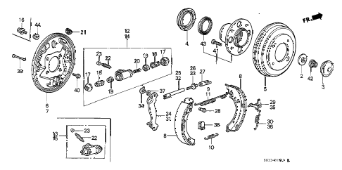 1989 civic DX 3 DOOR 5MT REAR BRAKE diagram 1989 civic DX 3 DOOR 5MT REAR BRAKE diagram