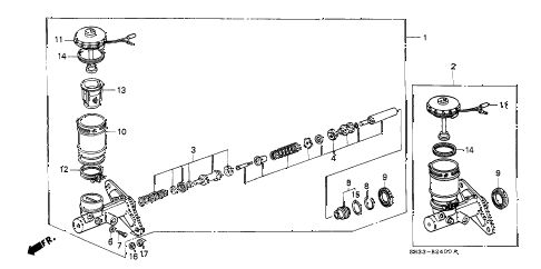 1988 civic STD 3 DOOR 4MT BRAKE MASTER CYLINDER diagram 1988 civic STD 3 DOOR 4MT BRAKE MASTER CYLINDER diagram