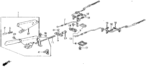 1991 civic STD 3 DOOR 4MT PARKING BRAKE diagram 1991 civic STD 3 DOOR 4MT PARKING BRAKE diagram