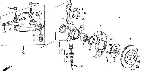 1988 civic DX 3 DOOR 5MT KNUCKLE diagram 1988 civic DX 3 DOOR 5MT KNUCKLE diagram