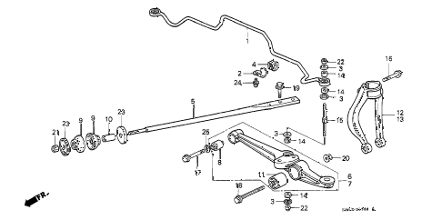 1990 civic DX 3 DOOR 4AT FRONT LOWER ARM diagram 1990 civic DX 3 DOOR 4AT FRONT LOWER ARM diagram
