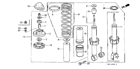 1988 civic DX 3 DOOR 5MT REAR SHOCK ABSORBER diagram 1988 civic DX 3 DOOR 5MT REAR SHOCK ABSORBER diagram