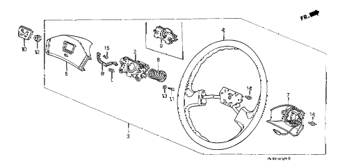 1991 civic STD 3 DOOR 4MT STEERING WHEEL (1) diagram 1991 civic STD 3 DOOR 4MT STEERING WHEEL (1) diagram