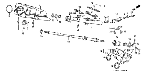 1989 civic STD 3 DOOR 4MT STEERING COLUMN diagram 1989 civic STD 3 DOOR 4MT STEERING COLUMN diagram
