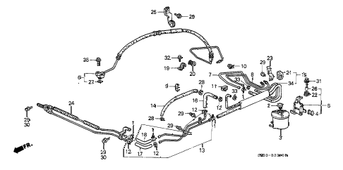 1990 civic DX 3 DOOR 4AT P.S. HOSES - PIPES diagram 1990 civic DX 3 DOOR 4AT P.S. HOSES - PIPES diagram