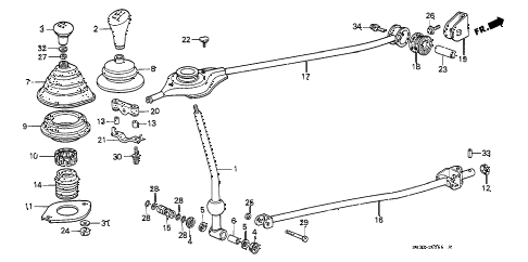 1990 civic SI 3 DOOR 5MT SHIFT LEVER diagram 1990 civic SI 3 DOOR 5MT SHIFT LEVER diagram