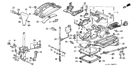 1990 civic DX 3 DOOR 4AT SELECT LEVER (2) diagram 1990 civic DX 3 DOOR 4AT SELECT LEVER (2) diagram
