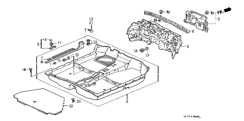 1989 civic SI 3 DOOR 5MT FLOOR MAT - INSULATOR diagram 1989 civic SI 3 DOOR 5MT FLOOR MAT - INSULATOR diagram