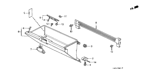 1989 civic SI 3 DOOR 5MT GLOVE BOX diagram 1989 civic SI 3 DOOR 5MT GLOVE BOX diagram