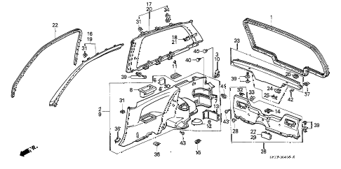 1990 civic STD 3 DOOR 4MT DOOR TRIM - SIDE LINING diagram 1990 civic STD 3 DOOR 4MT DOOR TRIM - SIDE LINING diagram