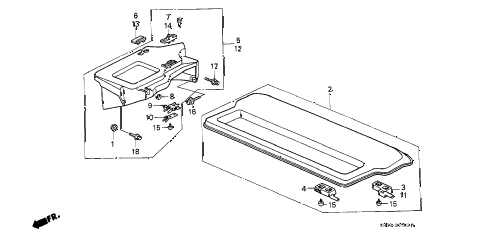 1990 civic SI 3 DOOR 5MT REAR SHELF diagram 1990 civic SI 3 DOOR 5MT REAR SHELF diagram