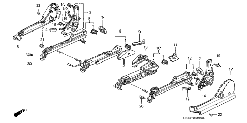 1990 civic DX 3 DOOR 5MT FRONT SEAT COMPONENTS (2) diagram 1990 civic DX 3 DOOR 5MT FRONT SEAT COMPONENTS (2) diagram