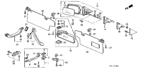 1990 civic DX 3 DOOR 5MT INTERIOR ACCESSORIES diagram 1990 civic DX 3 DOOR 5MT INTERIOR ACCESSORIES diagram