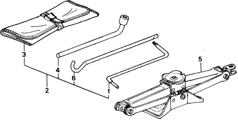 1989 civic SI 3 DOOR 5MT TOOLS - JACK diagram 1989 civic SI 3 DOOR 5MT TOOLS - JACK diagram