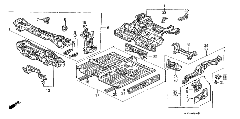 1988 civic STD 3 DOOR 4MT DASHBOARD - FLOOR diagram 1988 civic STD 3 DOOR 4MT DASHBOARD - FLOOR diagram