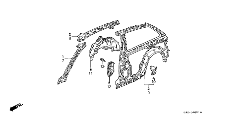 1989 civic DX 3 DOOR 5MT INNER PANEL diagram 1989 civic DX 3 DOOR 5MT INNER PANEL diagram