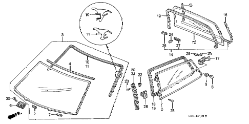 1990 civic DX 3 DOOR 4AT WINDSHIELD diagram 1990 civic DX 3 DOOR 4AT WINDSHIELD diagram