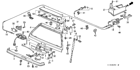 1989 civic DX 3 DOOR 5MT TAILGATE diagram 1989 civic DX 3 DOOR 5MT TAILGATE diagram