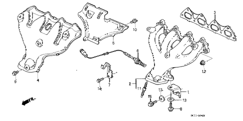 1988 civic DX 3 DOOR 5MT EXHAUST MANIFOLD (2) diagram 1988 civic DX 3 DOOR 5MT EXHAUST MANIFOLD (2) diagram
