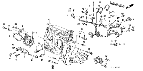 1991 civic STD 3 DOOR 4MT ENGINE SUB CORD - CLAMP diagram 1991 civic STD 3 DOOR 4MT ENGINE SUB CORD - CLAMP diagram