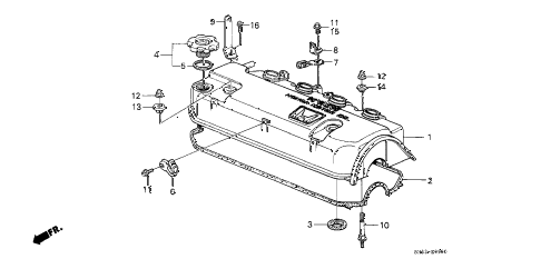 1989 civic STD 3 DOOR 4MT CYLINDER HEAD COVER diagram 1989 civic STD 3 DOOR 4MT CYLINDER HEAD COVER diagram