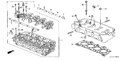 1989 civic SI 3 DOOR 5MT CYLINDER HEAD diagram 1989 civic SI 3 DOOR 5MT CYLINDER HEAD diagram