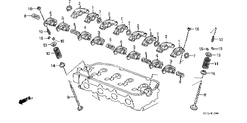 1991 civic DX 3 DOOR 5MT VALVE - ROCKER ARM diagram 1991 civic DX 3 DOOR 5MT VALVE - ROCKER ARM diagram