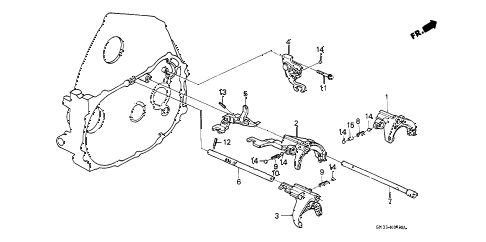 1991 civic STD 3 DOOR 4MT MT SHIFT FORK - FORK SHAFT diagram 1991 civic STD 3 DOOR 4MT MT SHIFT FORK - FORK SHAFT diagram