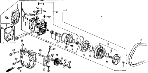 1990 civic STD 3 DOOR 4MT A/C COMPRESSOR (SANDEN) diagram 1990 civic STD 3 DOOR 4MT A/C COMPRESSOR (SANDEN) diagram