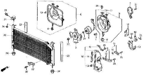 1991 civic SI 3 DOOR 5MT A/C AIR CONDITIONER (CONDENSER) diagram 1991 civic SI 3 DOOR 5MT A/C AIR CONDITIONER (CONDENSER) diagram