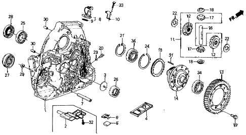 1990 civic LX 4 DOOR 4AT AT TORQUE CONVERTER HOUSING - DIFFERENTIAL diagram 1990 civic LX 4 DOOR 4AT AT TORQUE CONVERTER HOUSING - DIFFERENTIAL diagram