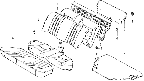 1988 civic DX 4 DOOR 4AT REAR SEAT (1) diagram 1988 civic DX 4 DOOR 4AT REAR SEAT (1) diagram