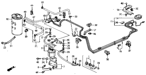1991 civic EX 4 DOOR 5MT FUEL PIPE diagram 1991 civic EX 4 DOOR 5MT FUEL PIPE diagram
