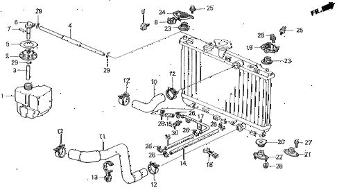 1989 civic LX 4 DOOR 4AT RADIATOR HOSE diagram 1989 civic LX 4 DOOR 4AT RADIATOR HOSE diagram