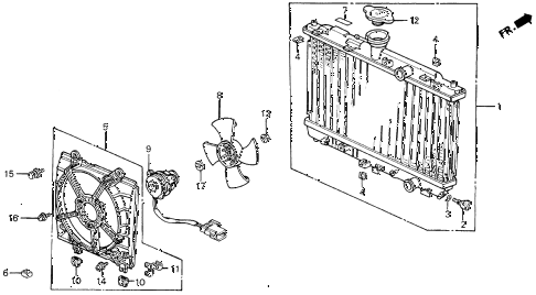 1988 civic DX 4 DOOR 5MT RADIATOR (TOYO) diagram 1988 civic DX 4 DOOR 5MT RADIATOR (TOYO) diagram
