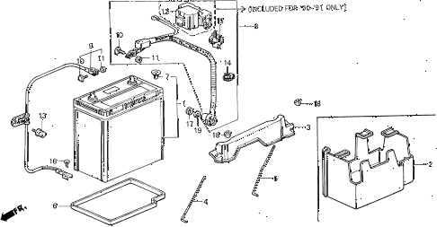 1991 civic DX 4 DOOR 5MT BATTERY - BATTERY CABLE diagram 1991 civic DX 4 DOOR 5MT BATTERY - BATTERY CABLE diagram