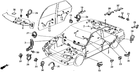 1988 civic DX 4 DOOR 4AT WIRE HARNESS diagram 1988 civic DX 4 DOOR 4AT WIRE HARNESS diagram
